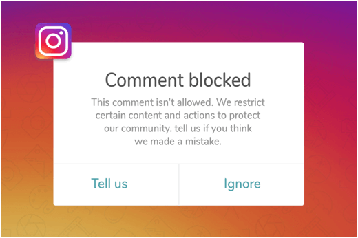 Instagram comment block