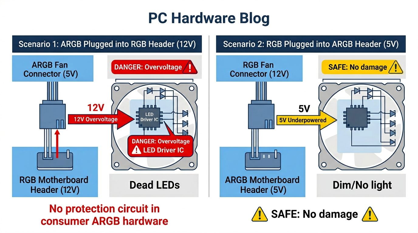 argb vs rgb compatibility chart voltage mismatch connector types