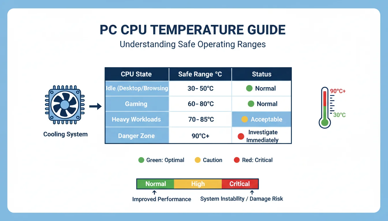 CPU temperature ranges idle gaming workloads normal good temps