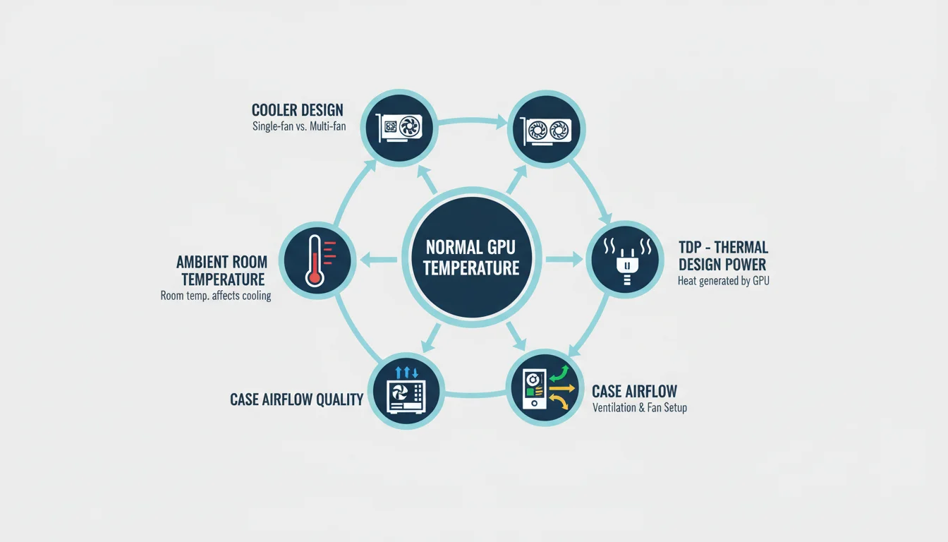gpu temperature factors cooler design tdp case airflow ambient temp normal