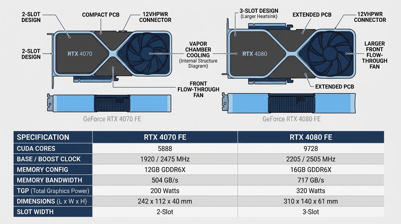 rtx 4070 vs 4080 comparison nvidia graphics cards performance