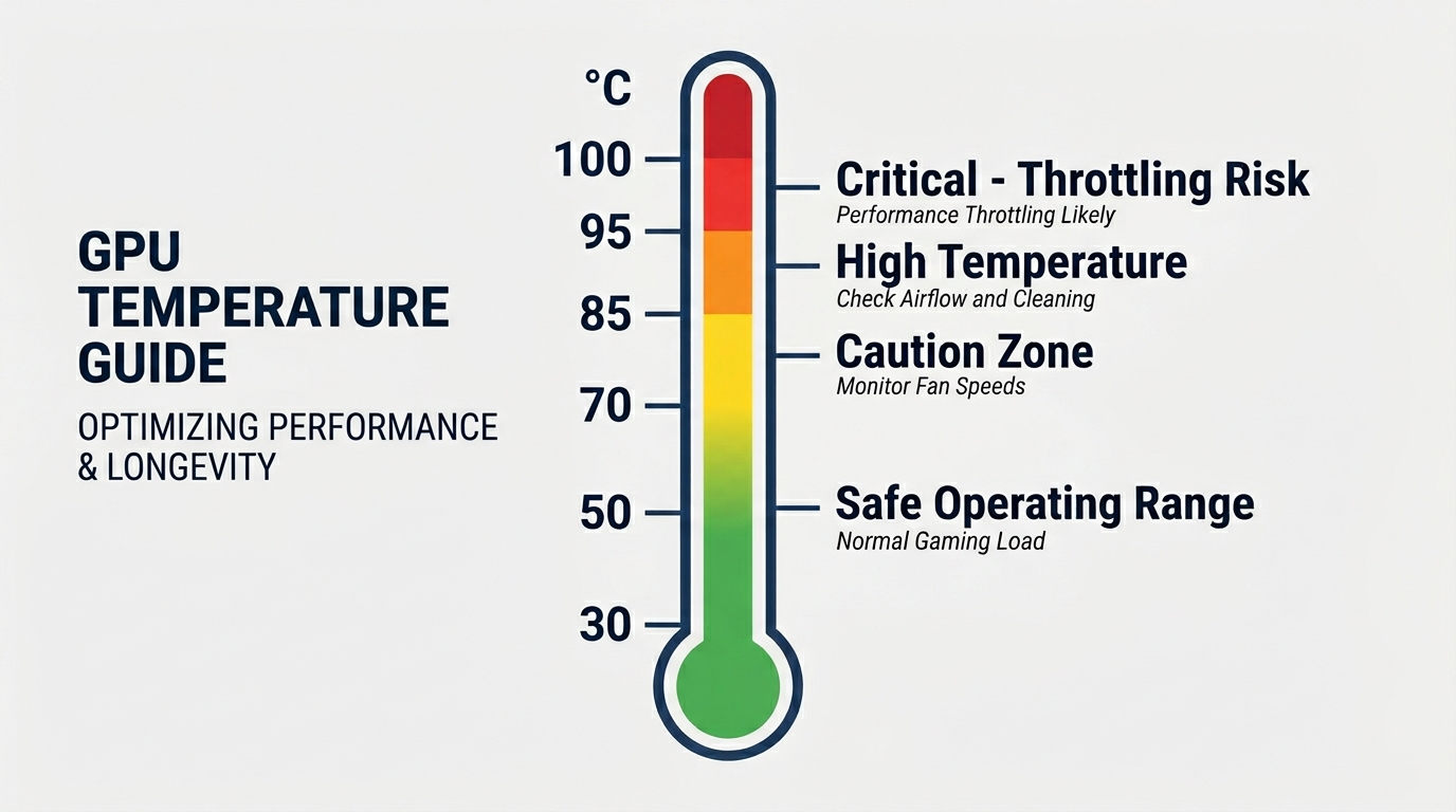 GPU temperature safe operating range thermal scale celsius