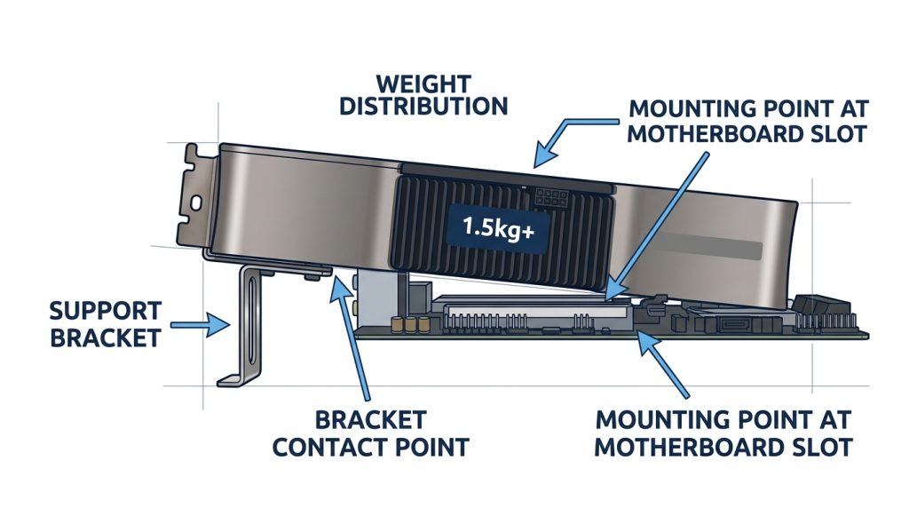 GPU support bracket installation open air case heavy graphics card