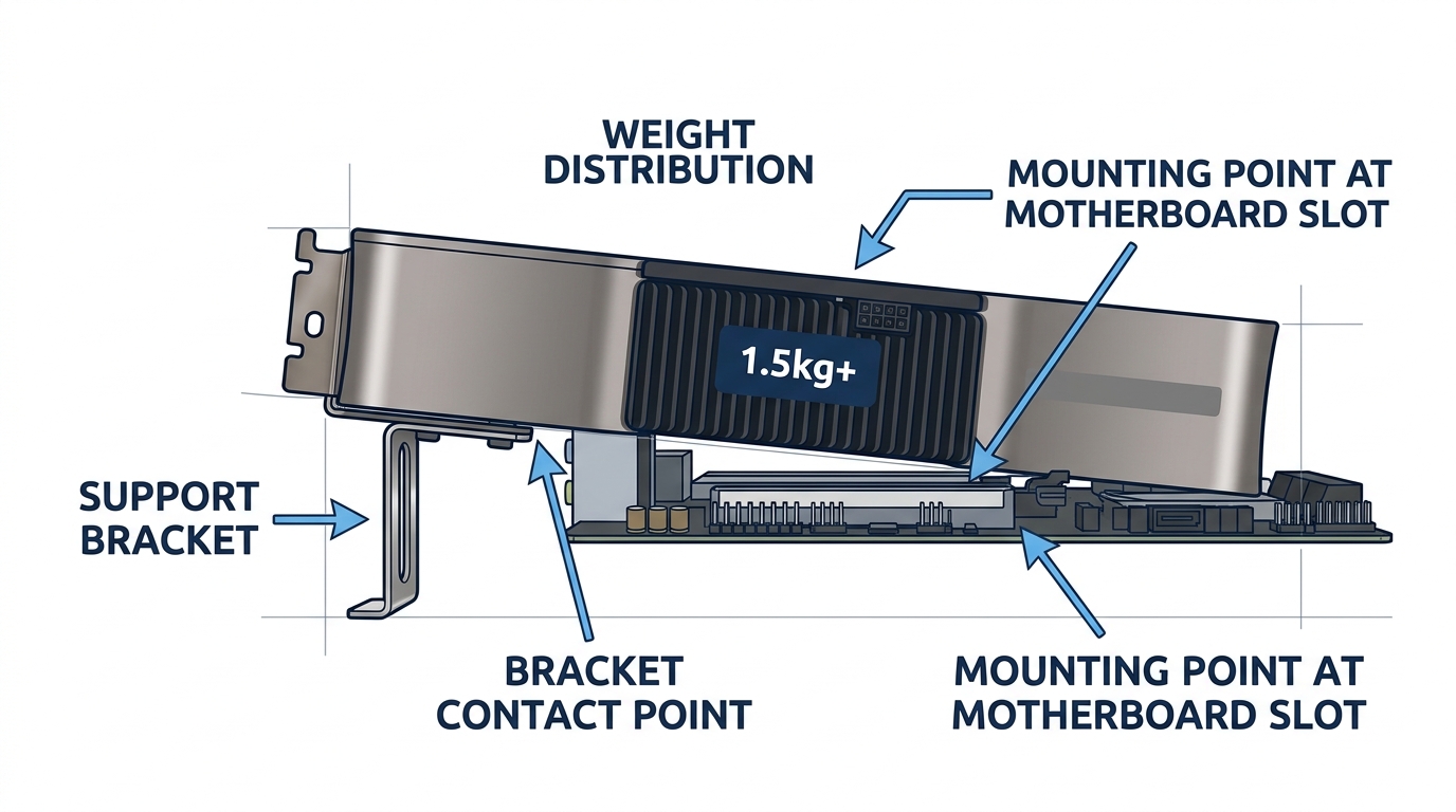 GPU support bracket installation open air case heavy graphics card