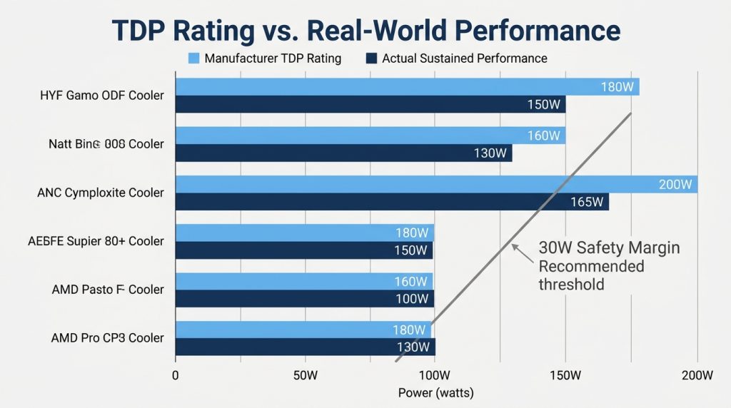 TDP rating inflation budget cooler actual power handling chart comparison