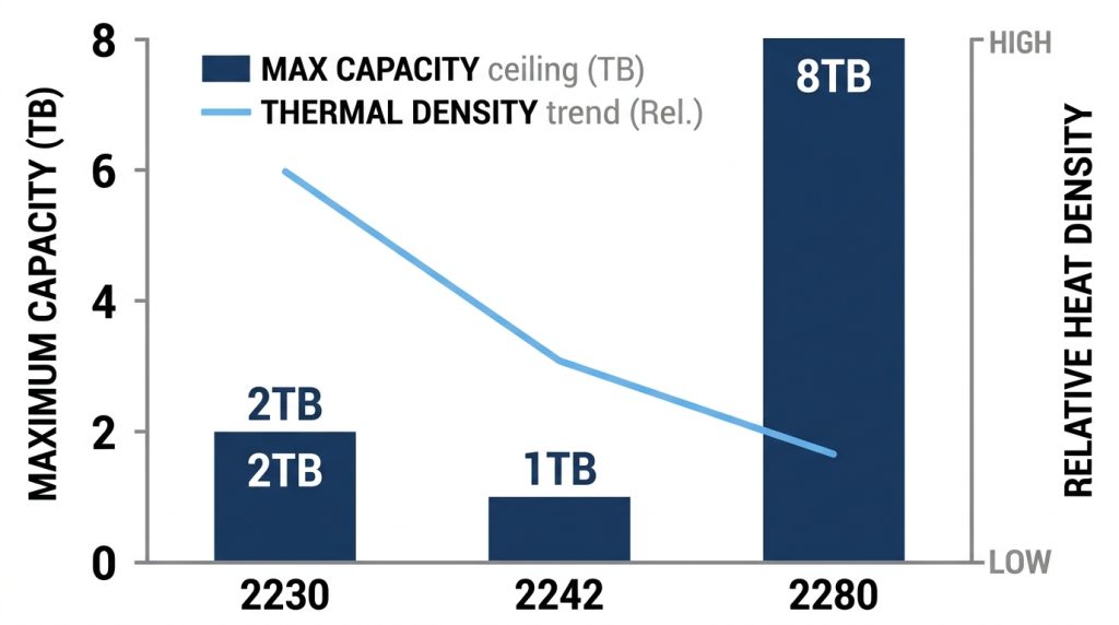 M.2 2230 2242 2280 maximum capacity thermal performance chart