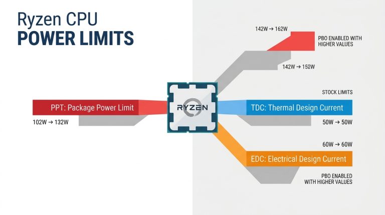 PBO power limits PPT TDC EDC explained Ryzen CPU