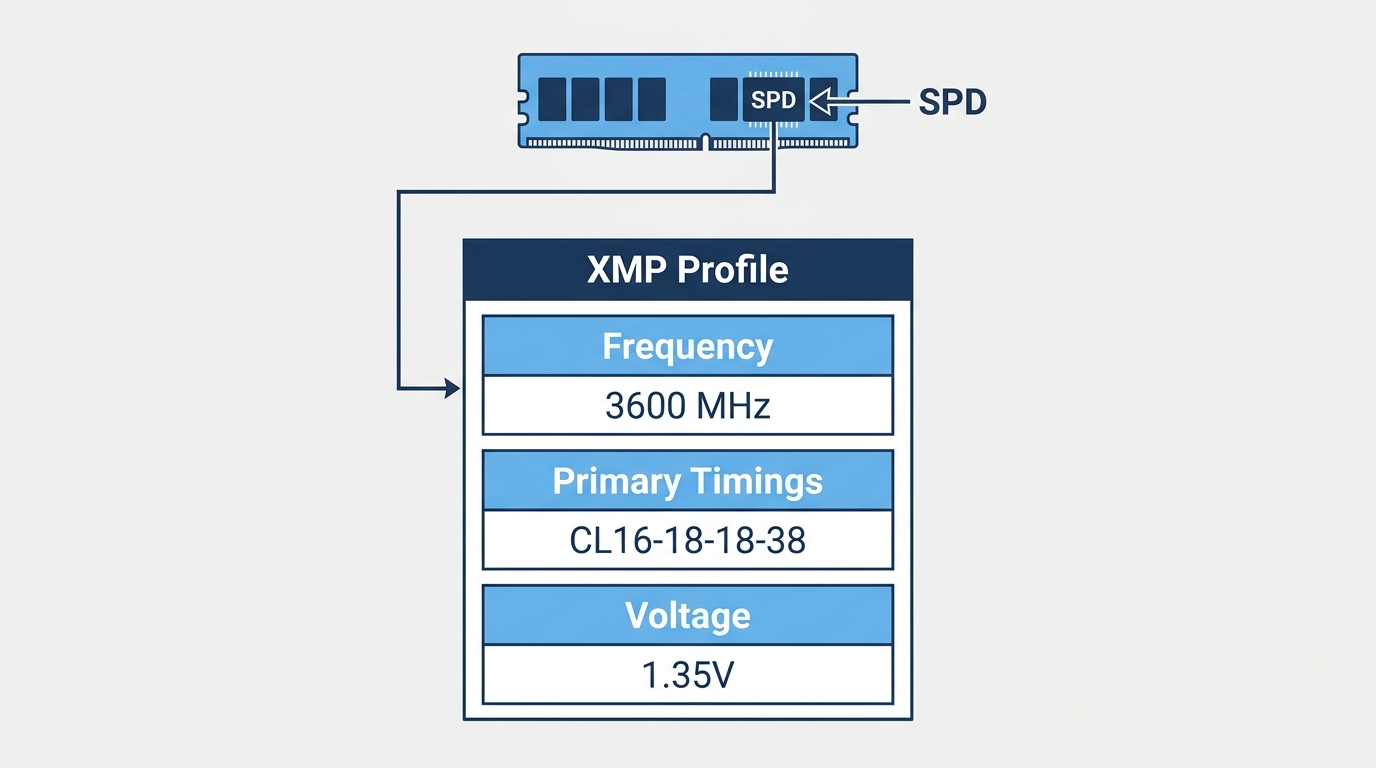 XMP profile data structure frequency timings voltage SPD chip